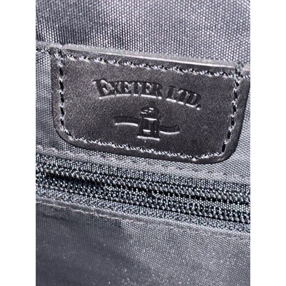 NEW Vintage Leather Briefcase Portfolio Bag by Exeter LTD Black NEW - Picture 3 of 6